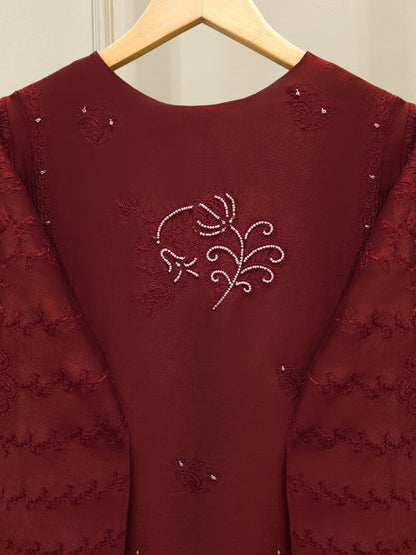AGHA NOOR Pure Embroidered Shisha Silk Shirt S115123