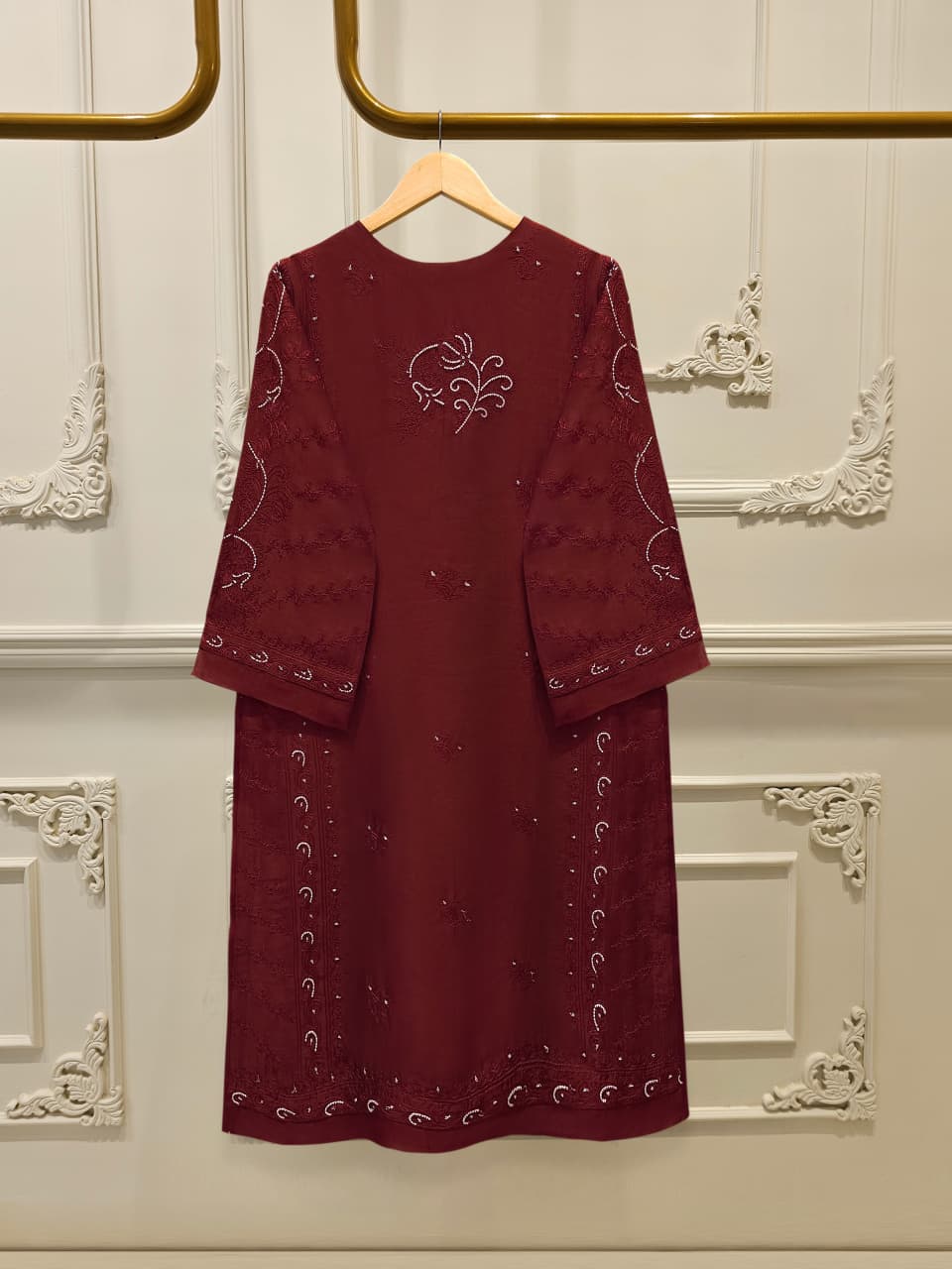 AGHA NOOR Pure Embroidered Shisha Silk Shirt S115123