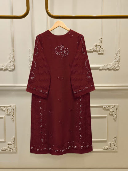 AGHA NOOR Pure Embroidered Shisha Silk Shirt S115123