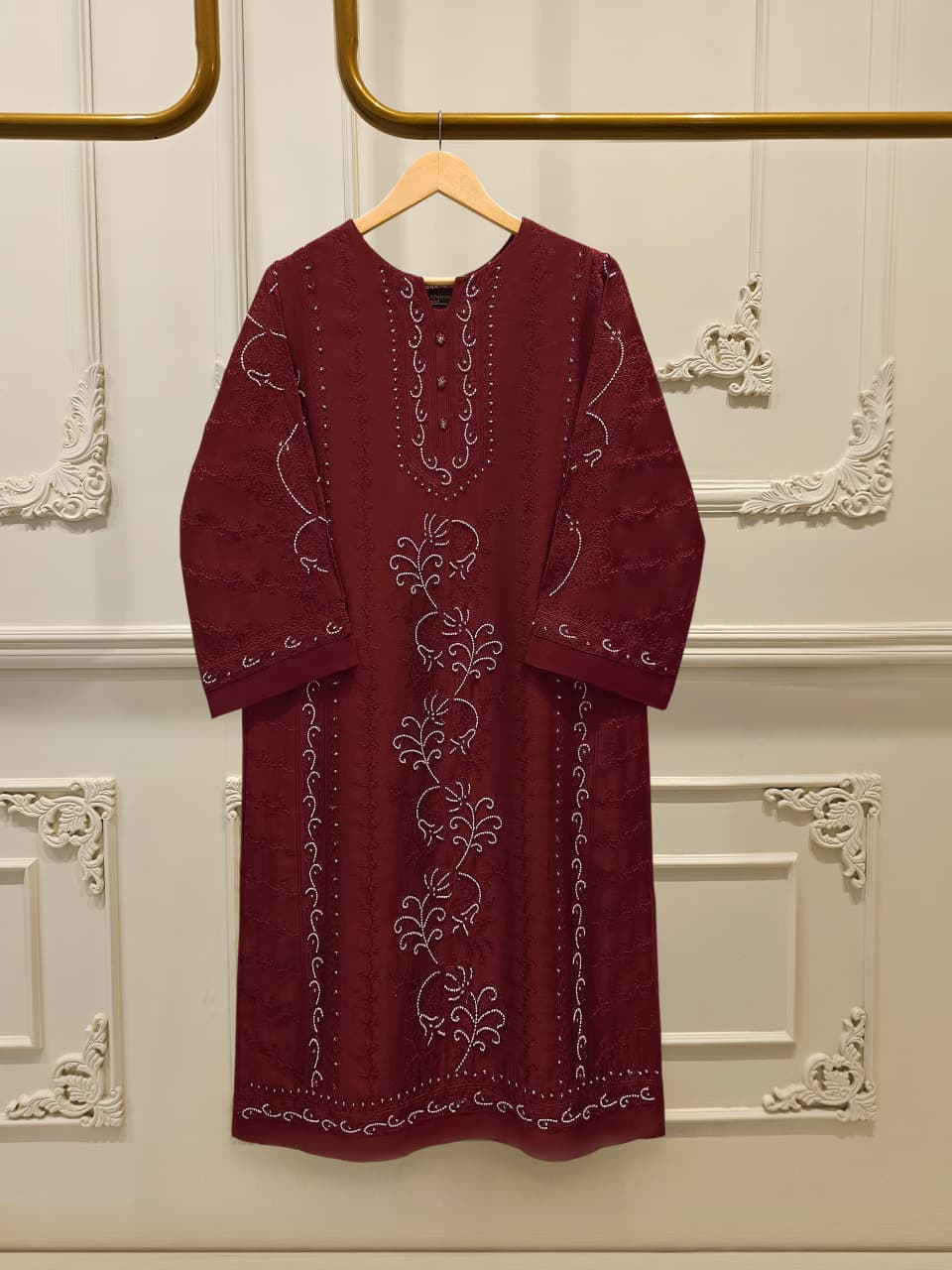 AGHA NOOR Pure Embroidered Shisha Silk Shirt S115123