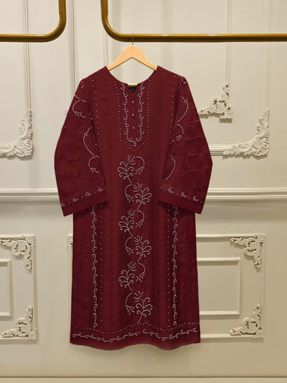 AGHA NOOR Pure Embroidered Shisha Silk Shirt S115123