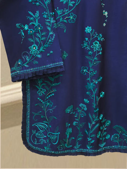 AGHA NOOR 3 Piece- Pure Shisha Silk Embroidered Suit S115107