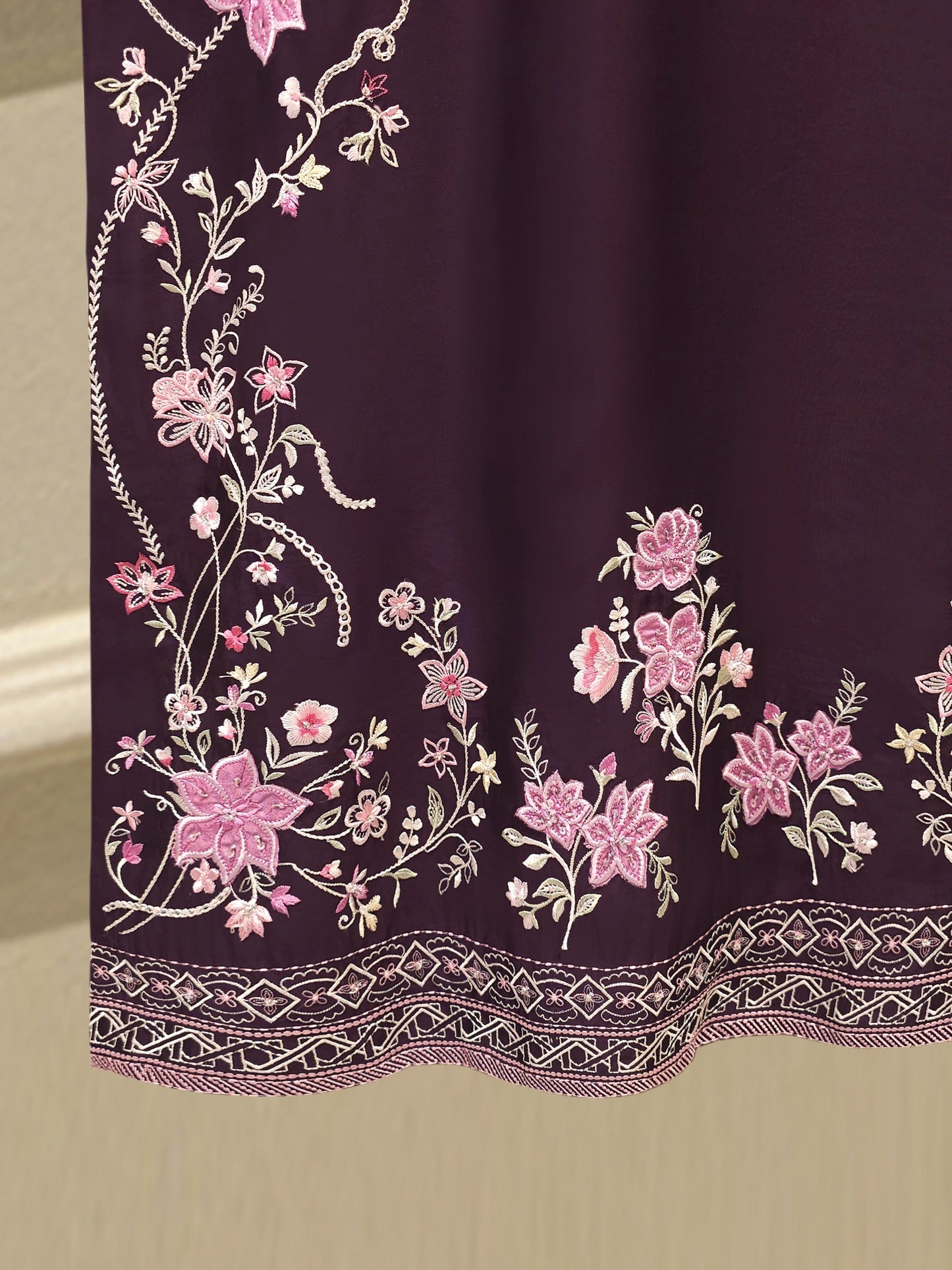 AGHA NOOR 2 Piece- Pure Shisha Silk Embroidered Suit S115119