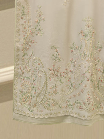 AGHA NOOR 3 Piece- Pure Sheesha Silk Embroidered Suit S115118