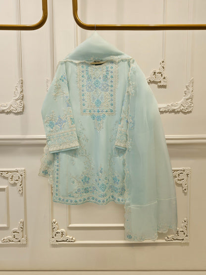 AGHA NOOR 3 Piece - Pure Khaddi Silk Embroidered Suit S115124