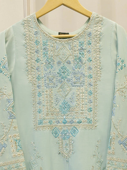 AGHA NOOR 2 Piece - Pure Khaddi Silk Embroidered Suit S115139