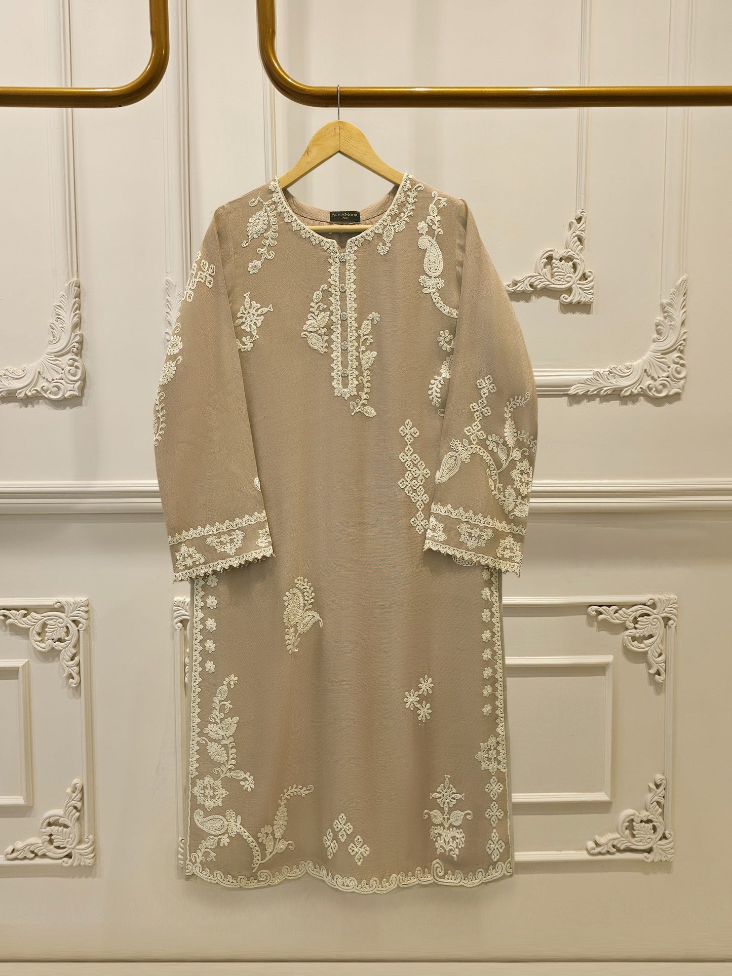 Pure Embroidered Cotton Net Suit | 2 Piece