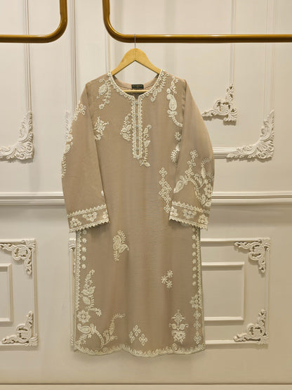 Pure Embroidered Cotton Net Suit | 2 Piece