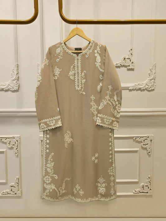 Pure Embroidered Cotton Net Suit | 2 Piece