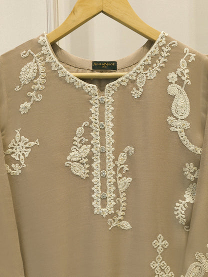 Pure Embroidered Cotton Net Suit | 2 Piece