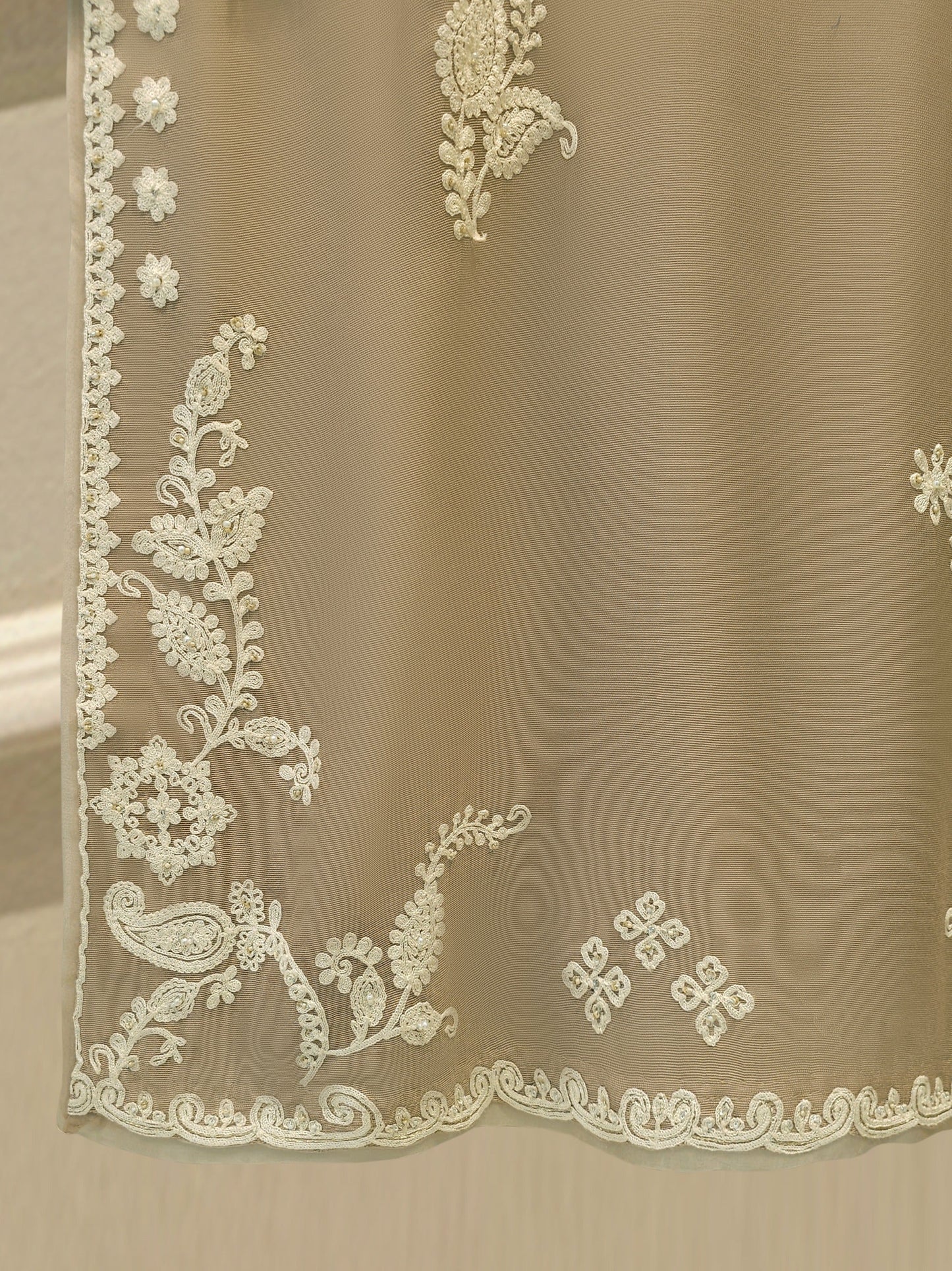 Pure Embroidered Cotton Net Suit | 2 Piece