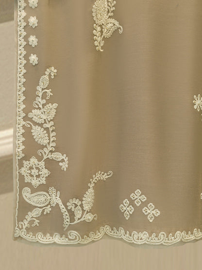Pure Embroidered Cotton Net Suit | 2 Piece
