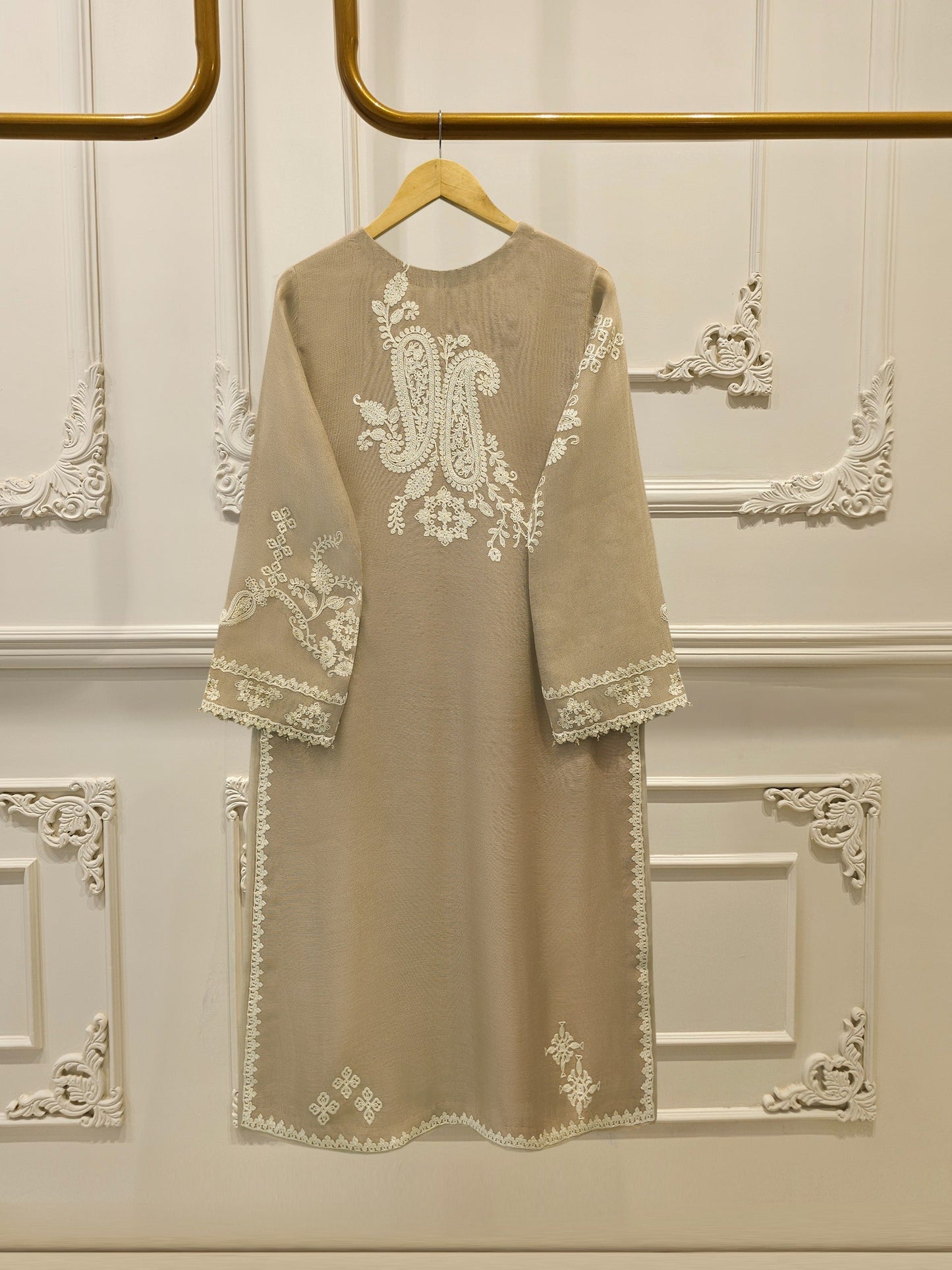 Pure Embroidered Cotton Net Suit | 2 Piece