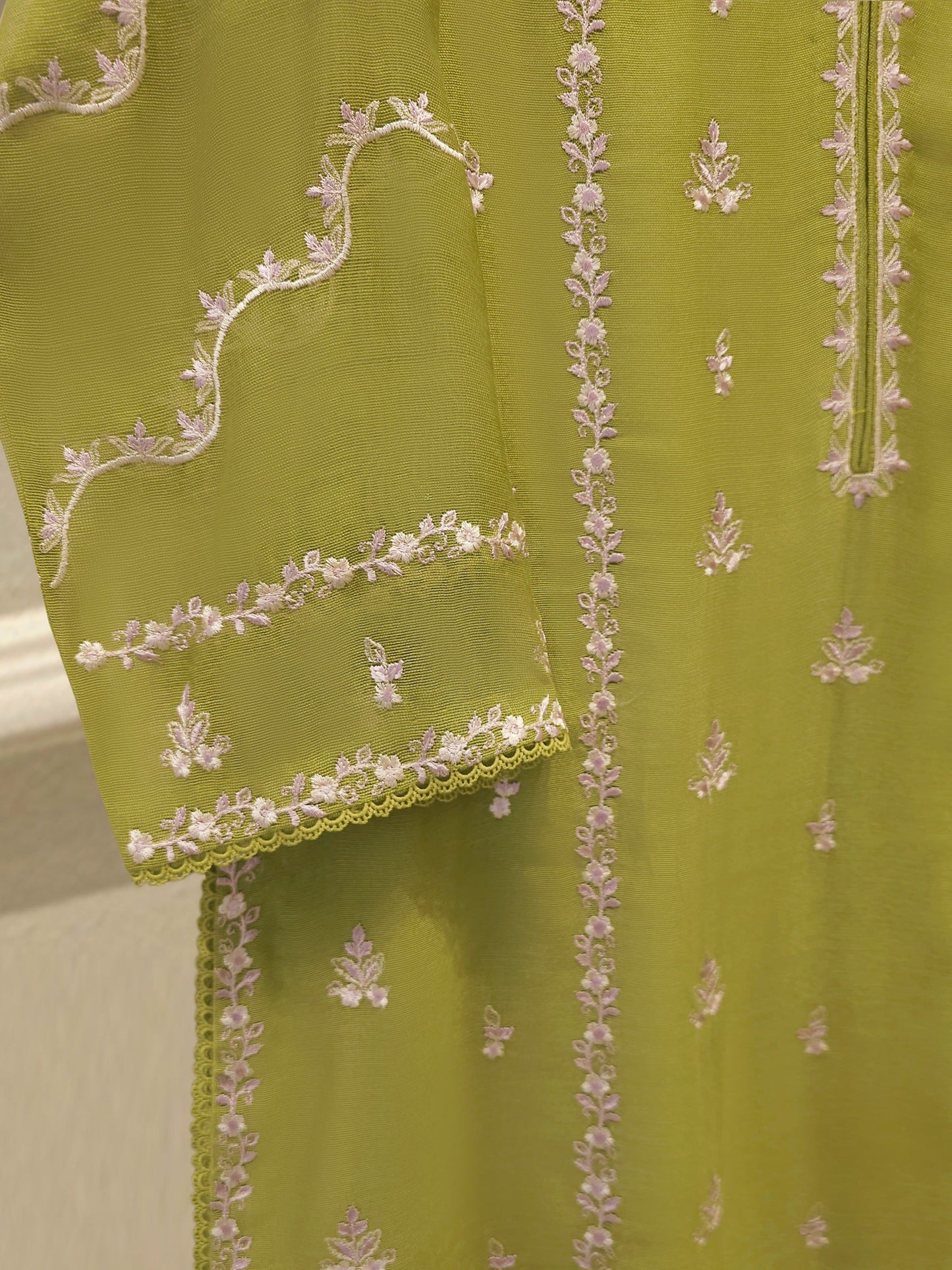 Pure Embroidered Cotton Net Suit | 3 Piece