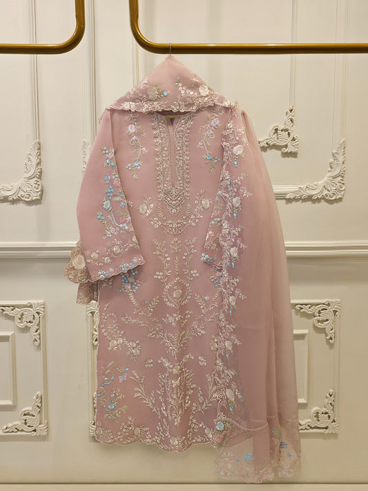 Pure Organza Embroidered Suit | 3 Piece