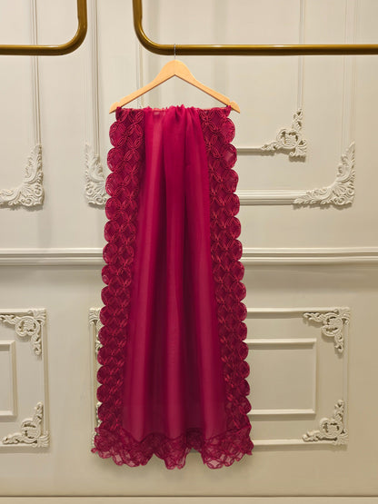 2 Piece - Pure Embroidered Cotton Net Suit