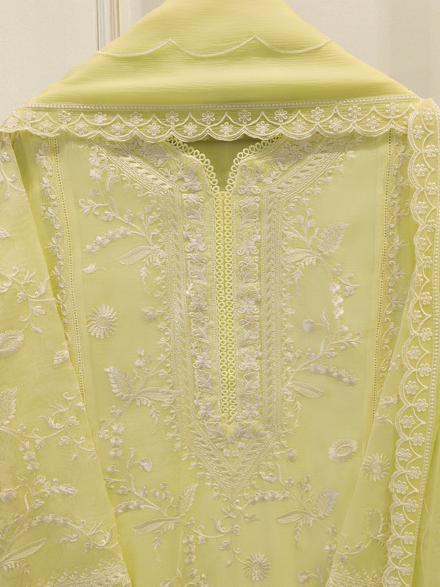 Pure Embroidered Cotton Net Suit | 3 Piece