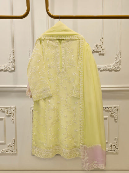 Pure Embroidered Cotton Net Suit | 3 Piece