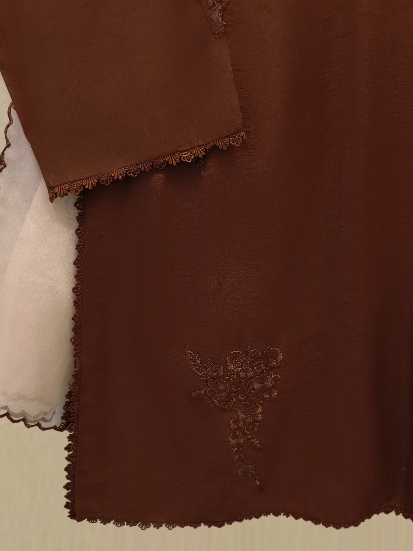Agha Noor Pure Embroidered Korean Silk Suit | 3 Piece
