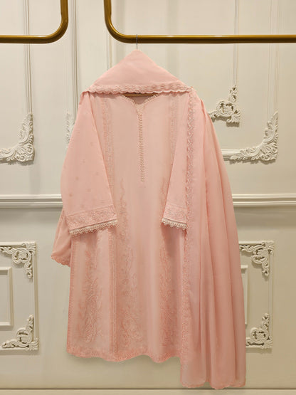 AGHA NOOR 3 Piece - Embroidered Cambric Suit