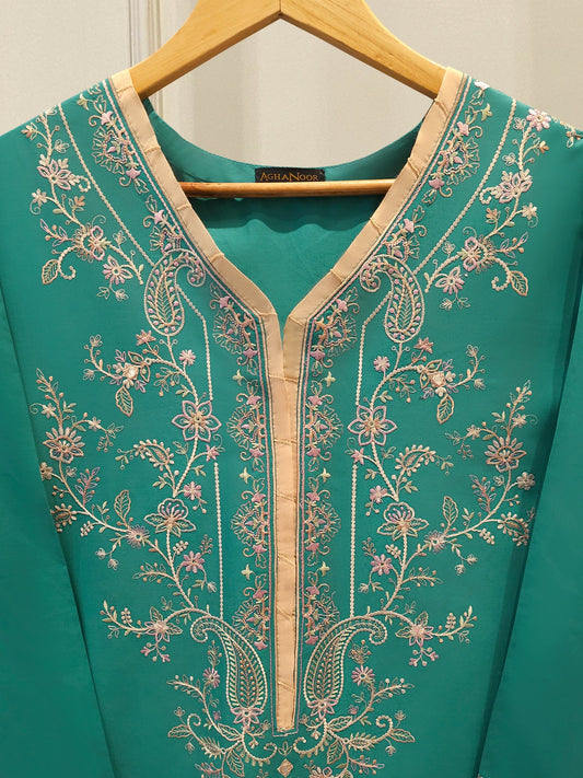 AGHA NOOR   Embroidered Cambric Suit | 2 Piece