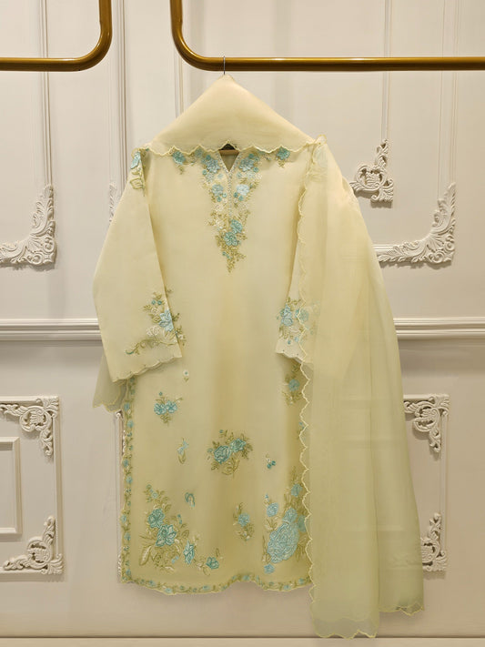 3 Piece - Pure Organza Embroidered Suit