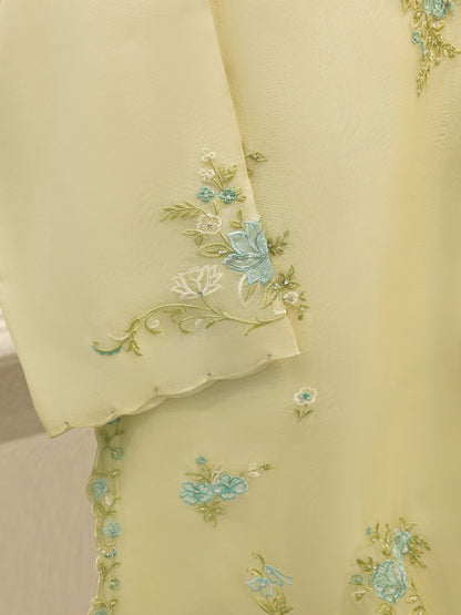 3 Piece - Pure Organza Embroidered Suit