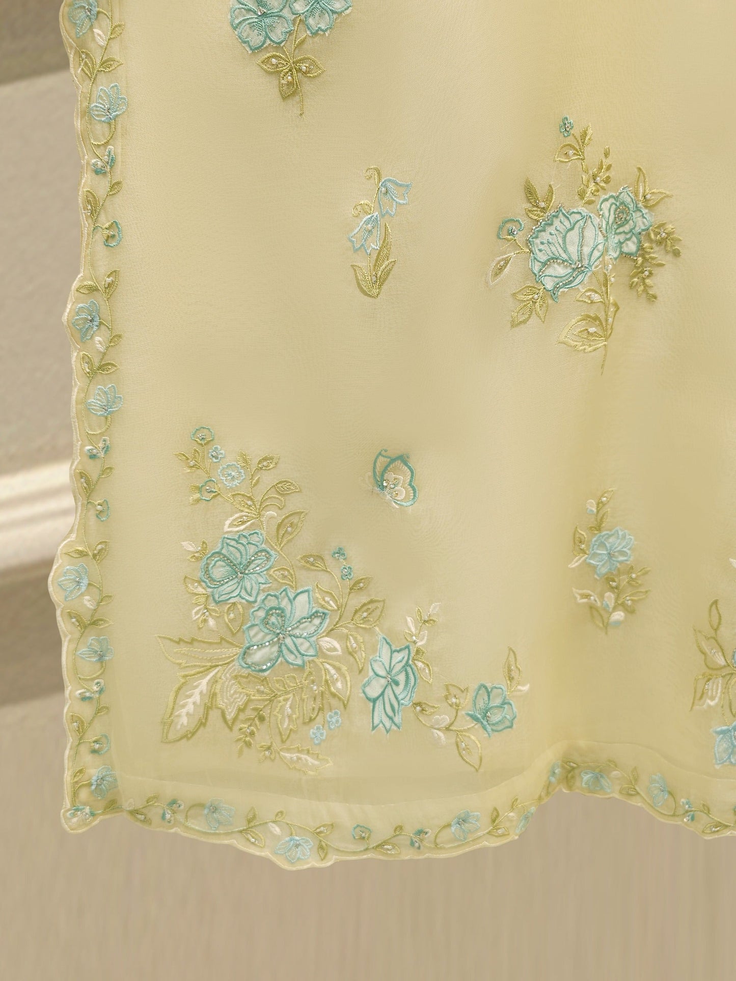 3 Piece - Pure Organza Embroidered Suit