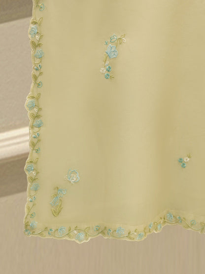 3 Piece - Pure Organza Embroidered Suit