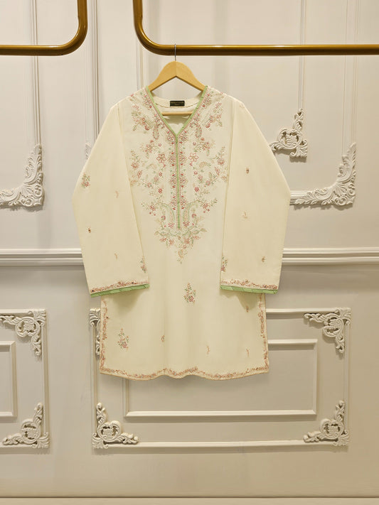 Pure Embroidered Cambric Shirt