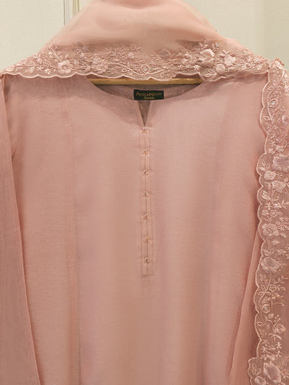 3 Piece - Pure Embroidered Cotton Net Suit