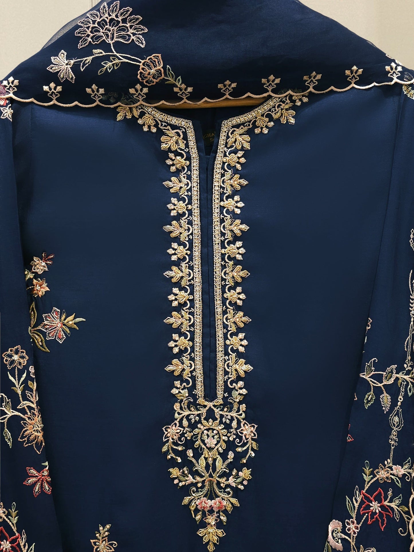 AGHA NOOR 3 Piece - Pure Khaddi Silk Embroidered Suit