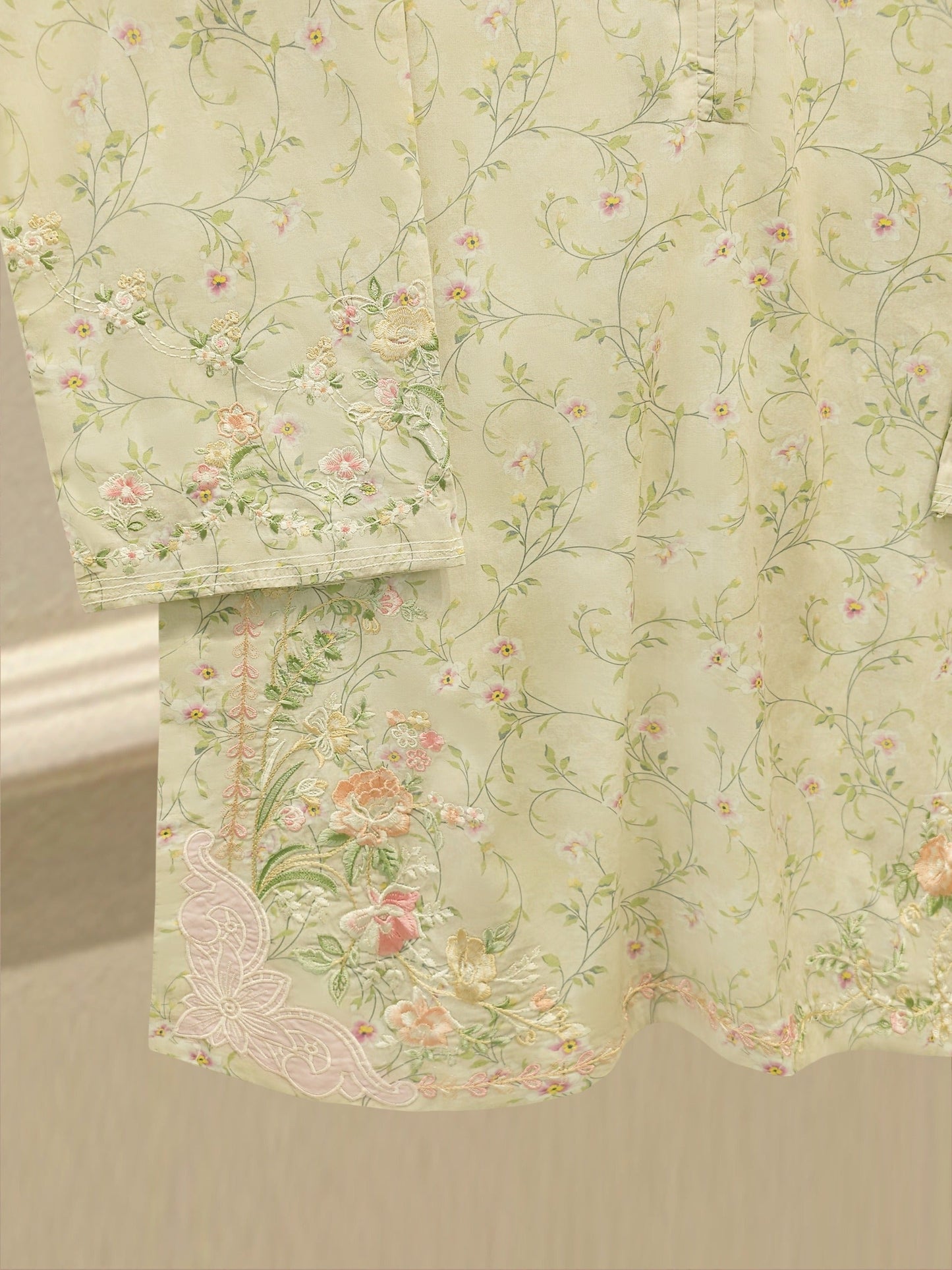 2 Piece - Embroidered Cambric Suit
