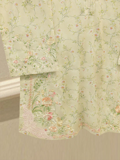 2 Piece - Embroidered Cambric Suit