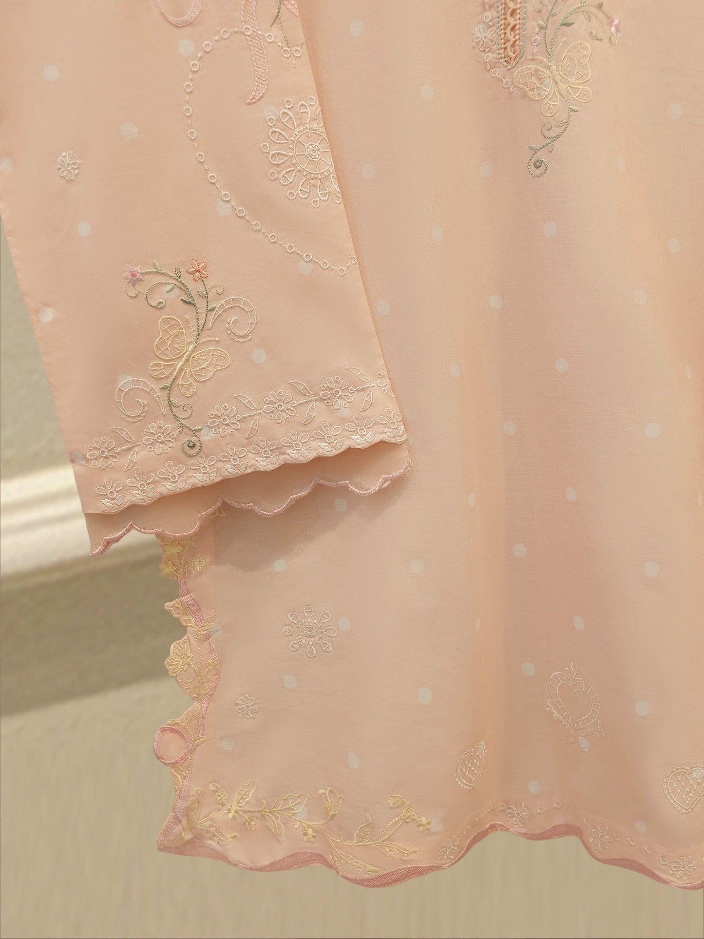 2 Piece - Embroidered Cambric Suit