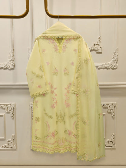 AGHA NOOR 3 Piece - Pure Embroidered Cotton Net Suit