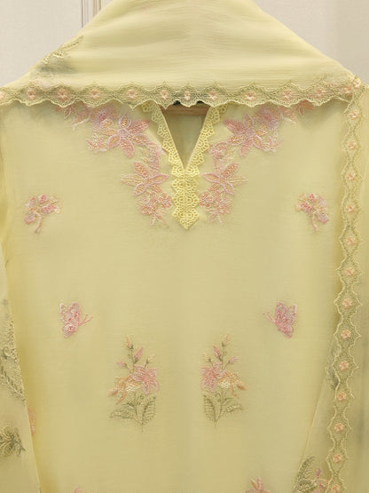 AGHA NOOR 3 Piece - Pure Embroidered Cotton Net Suit