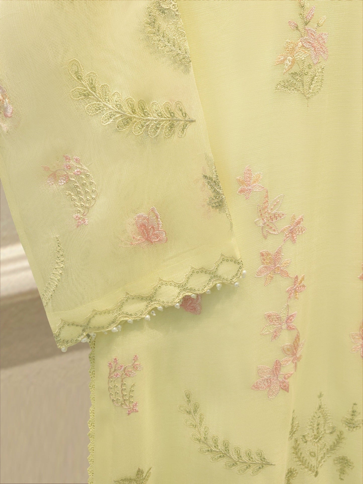 AGHA NOOR 3 Piece - Pure Embroidered Cotton Net Suit