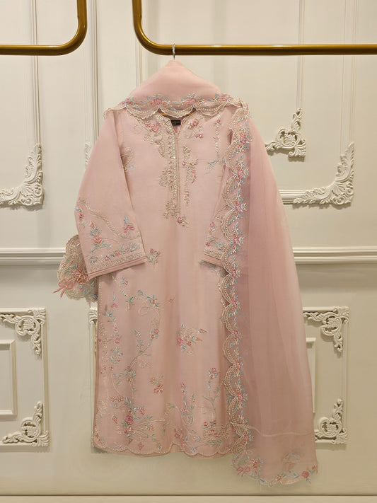 AGHA NOOR3 Piece - Pure Khaddi Silk Embroidered Suit