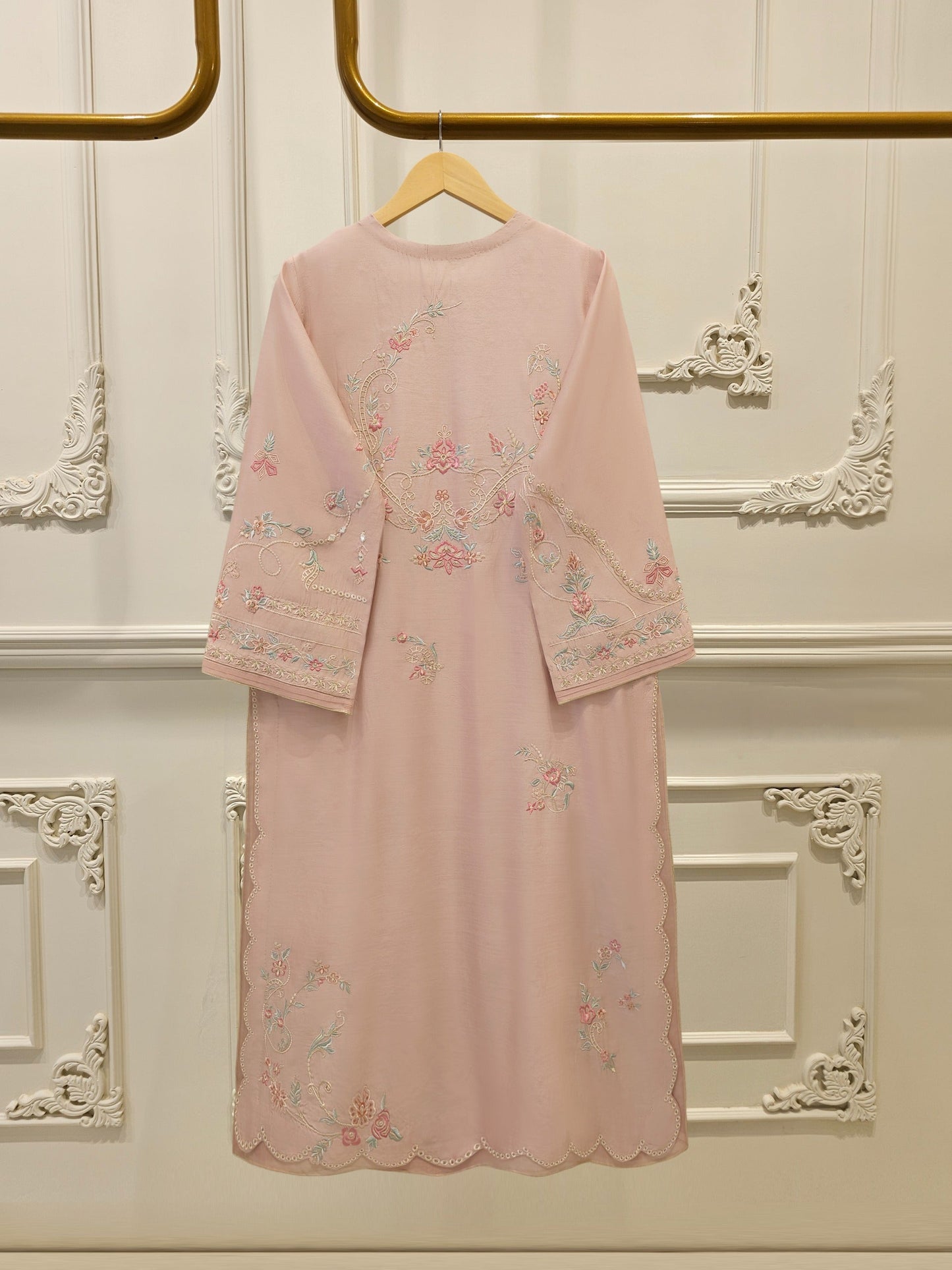 AGHA NOOR3 Piece - Pure Khaddi Silk Embroidered Suit
