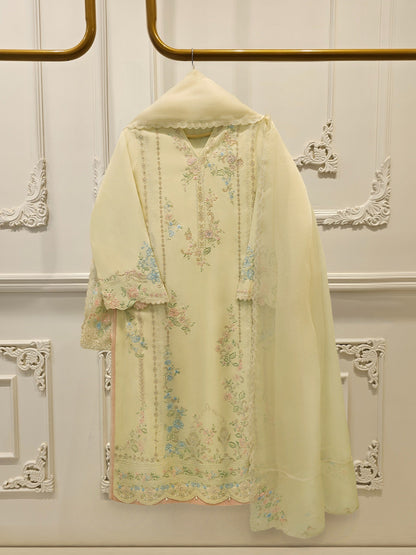 AGHA NOOR 3 Piece - Pure Khaddi Silk Embroidered Suit