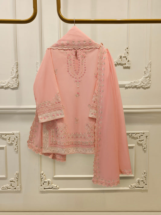 AGHA NOOR 3 Piece - Embroidered Cambric Suit
