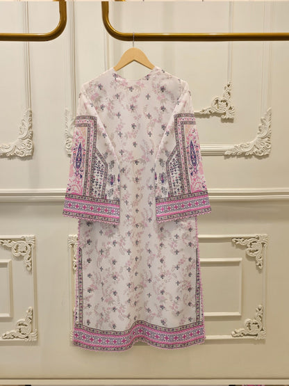 2-Piece Embroidered Digital Printed Cambric Suit