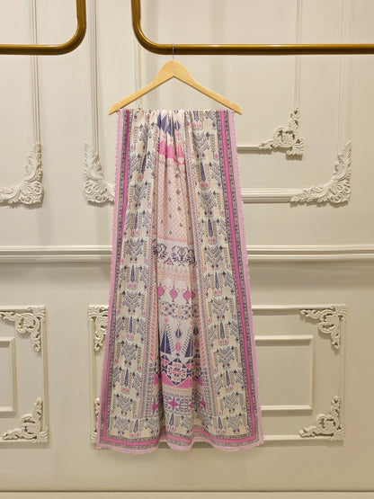 2-Piece Embroidered Digital Printed Cambric Suit