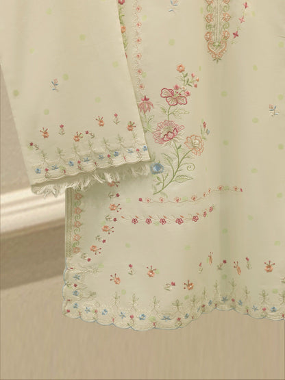 2 Piece - Embroidered Cambric Suit