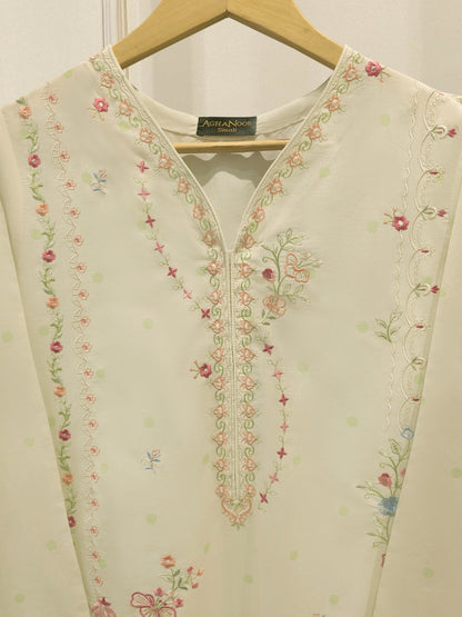 2 Piece - Embroidered Cambric Suit