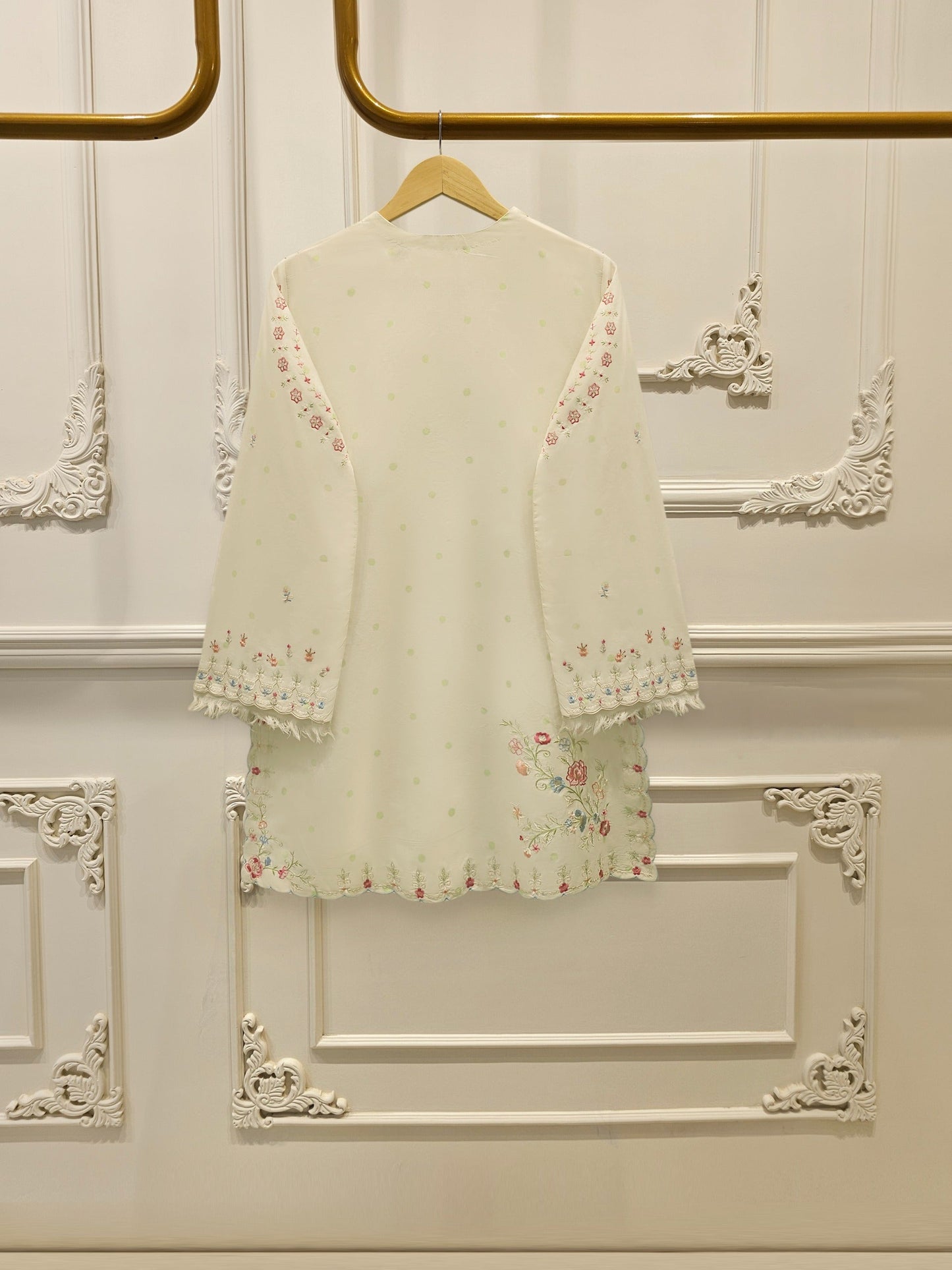 2 Piece - Embroidered Cambric Suit