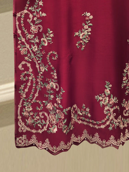 Pure Embroidered Sheesha Silk Shirt