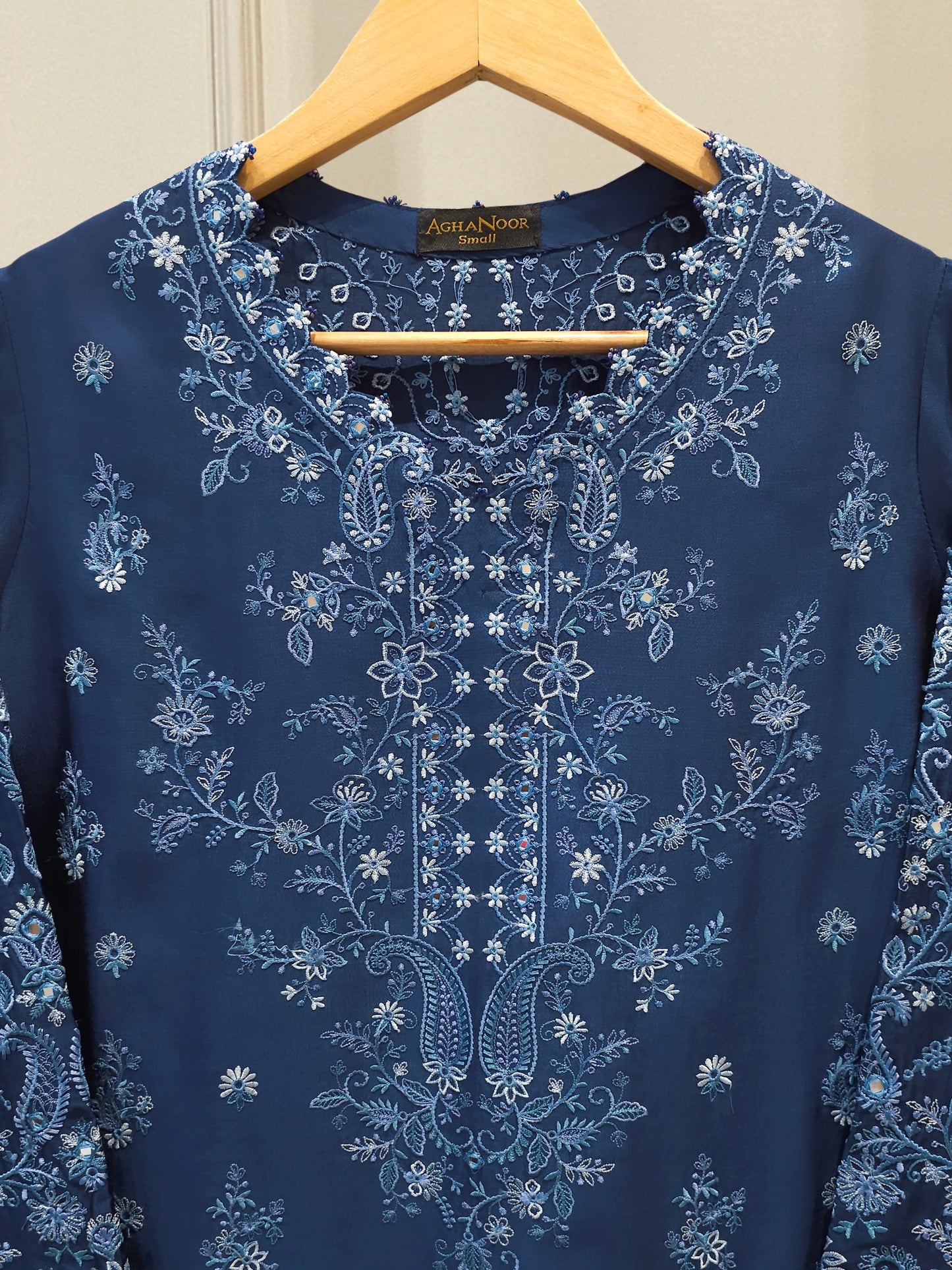 2 Piece- Pure Sheesha Silk Embroidered Suit