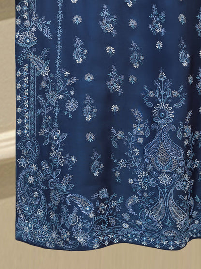 2 Piece- Pure Sheesha Silk Embroidered Suit